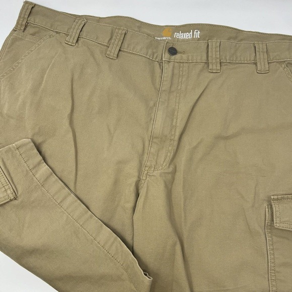 Carhartt Cargo Relaxed Fit Khaki Tan Work Shorts Mens Size 46 Cotton Spandex - Picture 1 of 10